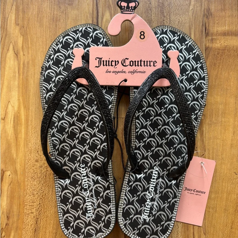 Juicy Couture Monochrome Flip Flops - Picture 1 of 8